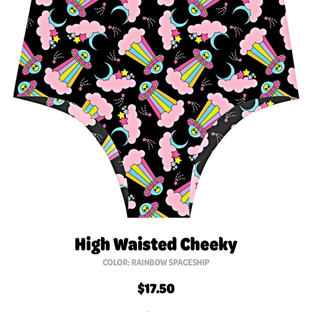 Cheek Boss High Waisted Cheeky Space Print Medium NWT